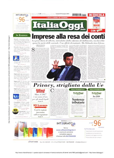 Italia oggi : quotidiano di economia finanza e politica